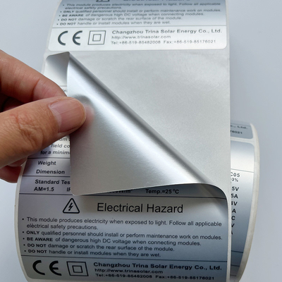 Imprimindo a etiqueta adesiva de Matte Silver Thermal Transparent Polyester da etiqueta de código de barras do ANIMAL DE ESTIMAÇÃO