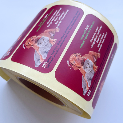O costume de papel revestido das etiquetas do selo da calcadeira do vinil do animal de estimação imprimiu