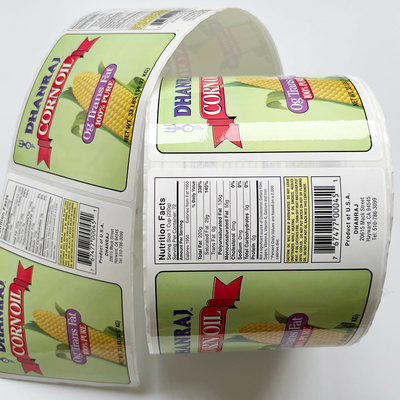 CMYK que imprime a impressora personalizada adesiva de empacotamento Label do rolo da garrafa do alimento das etiquetas do vinil