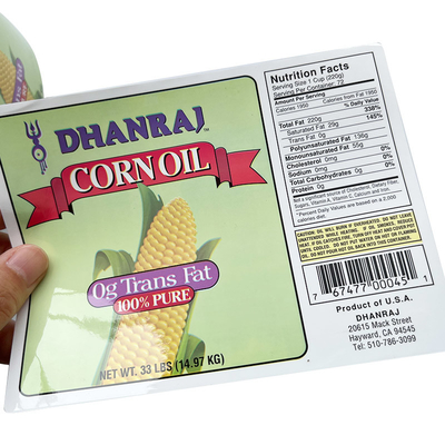 CMYK que imprime a impressora personalizada adesiva de empacotamento Label do rolo da garrafa do alimento das etiquetas do vinil