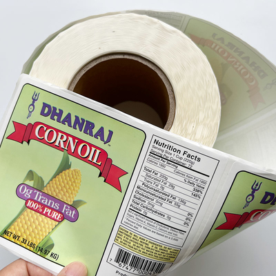 CMYK que imprime a impressora personalizada adesiva de empacotamento Label do rolo da garrafa do alimento das etiquetas do vinil