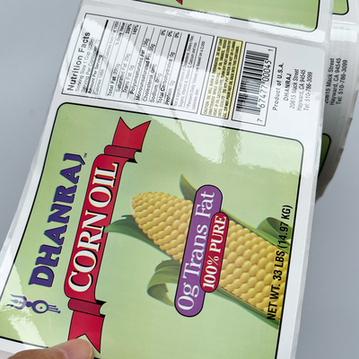 CMYK que imprime a impressora personalizada adesiva de empacotamento Label do rolo da garrafa do alimento das etiquetas do vinil