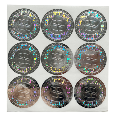Efeito personalizado do arco-íris de Logo Circle Holographic Sticker Label