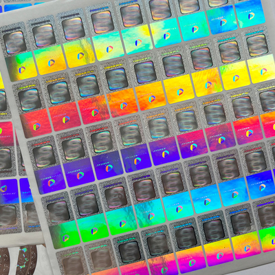 Efeito personalizado do arco-íris de Logo Circle Holographic Sticker Label
