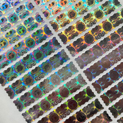 Efeito personalizado do arco-íris de Logo Circle Holographic Sticker Label