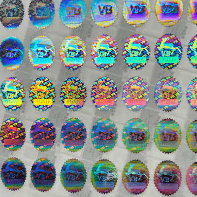 Efeito personalizado do arco-íris de Logo Circle Holographic Sticker Label
