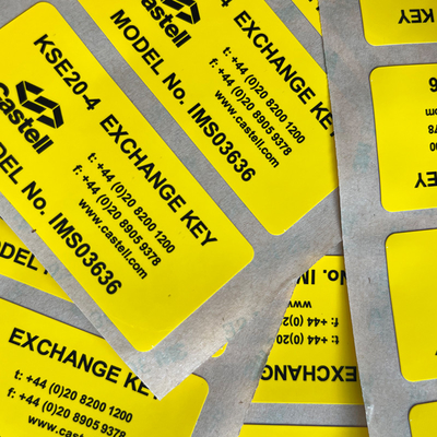 Etiqueta cortada de papel sintética imprimindo feita sob encomenda do vinil de 3M Vinyl Label Sticker