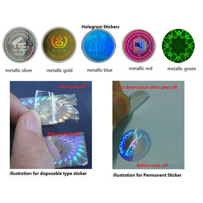 Etiquetas holográficas autoadesivas da segurança do laser para a garrafa de vidro