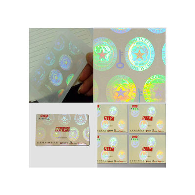 A identificação feita sob encomenda das formas cortou etiquetas transparentes do holograma, etiquetas inalteráveis do holograma