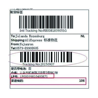 código de barras altamente esparadrapo de 85x11mm que imprime etiquetas de envio feitas sob encomenda