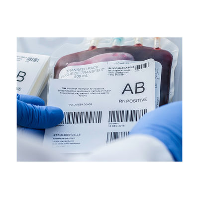 Etiqueta imprimindo UV do saco do sangue do retângulo para hospitais
