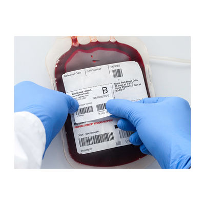 Etiqueta imprimindo UV do saco do sangue do retângulo para hospitais