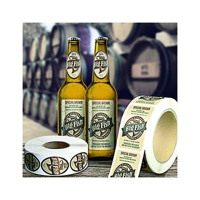 Etiqueta plástica impressa da etiqueta da garrafa de vinho de Logo Self Adhesive Stickers Food