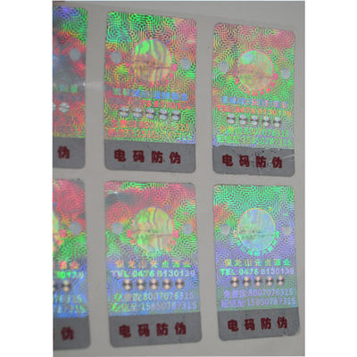 Etiquetas de Matte Lamination Tamper Evident Security, etiquetas holográficas transparentes