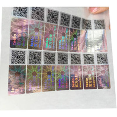 Etiquetas de Matte Lamination Tamper Evident Security, etiquetas holográficas transparentes
