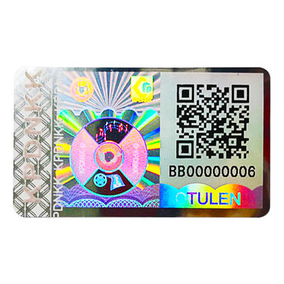 Etiquetas evidentes da segurança da calcadeira do holograma do QR Code do vinil