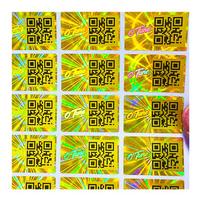 Etiquetas evidentes da segurança da calcadeira do holograma do QR Code do vinil