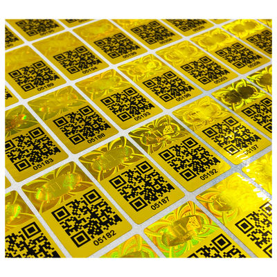 Etiquetas evidentes da segurança da calcadeira do holograma do QR Code do vinil