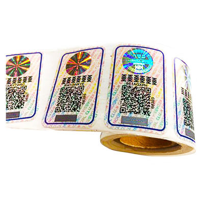 Etiquetas evidentes da segurança da calcadeira do holograma do QR Code do vinil